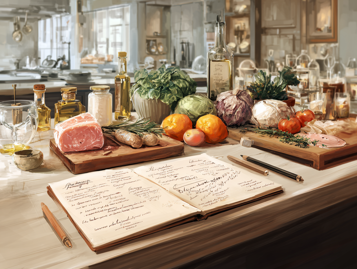 Різноманітні свіжі продукти та збалансовані страви