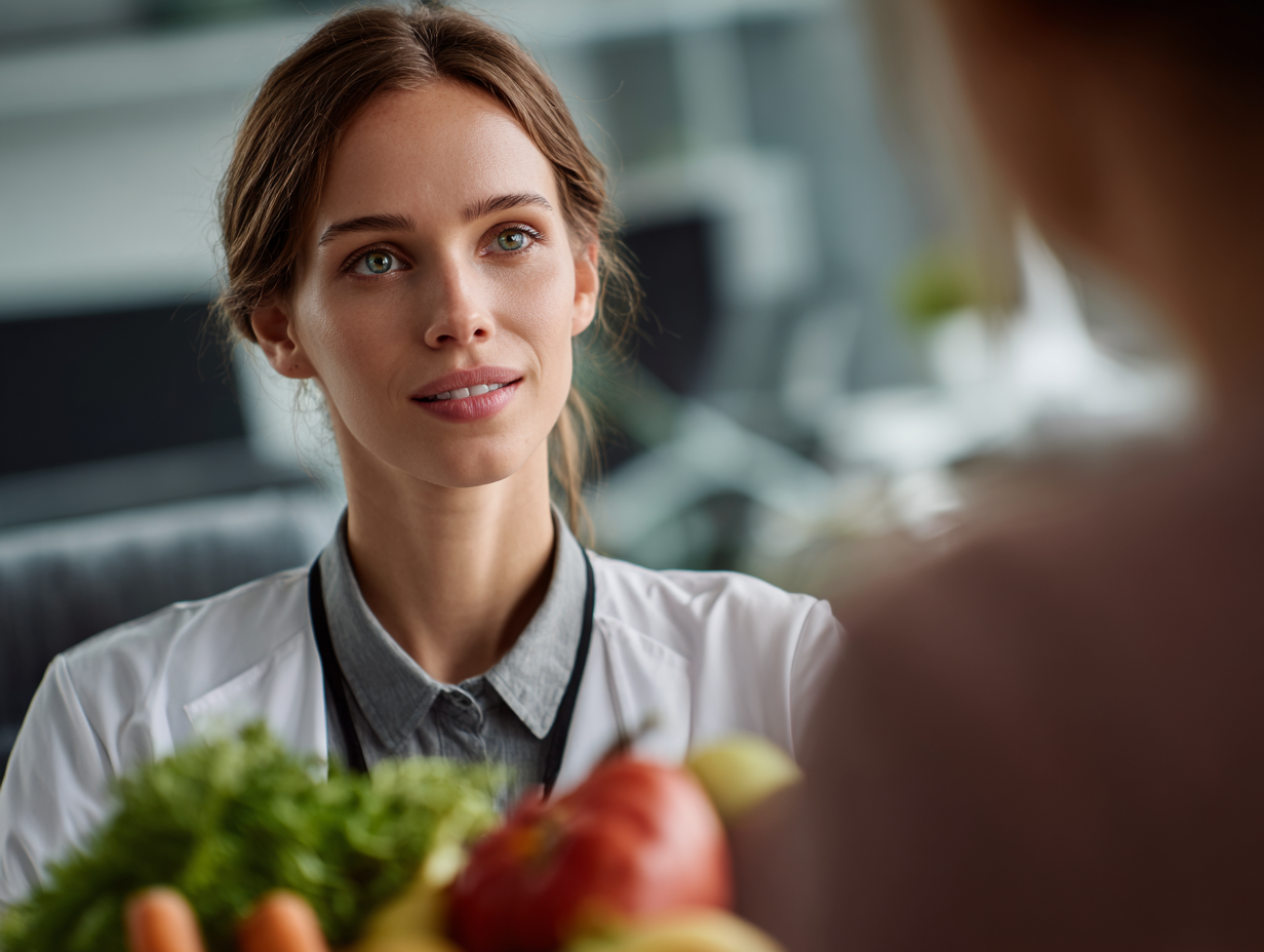 Красиво оформлена тарілка з здоровою їжею